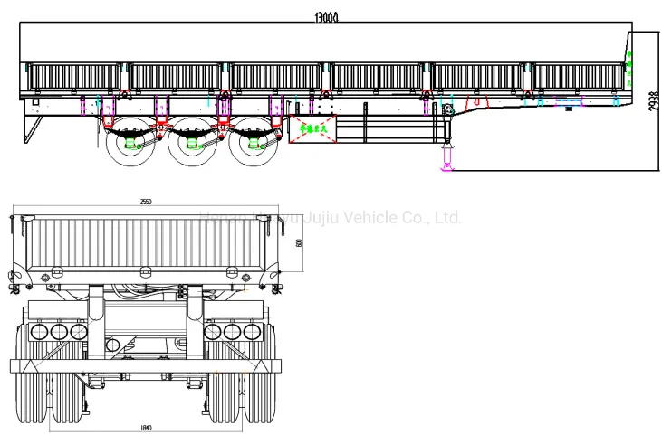 11-13m Optional Grain/Cargo Side Self Tipper Semi Trailer Truck