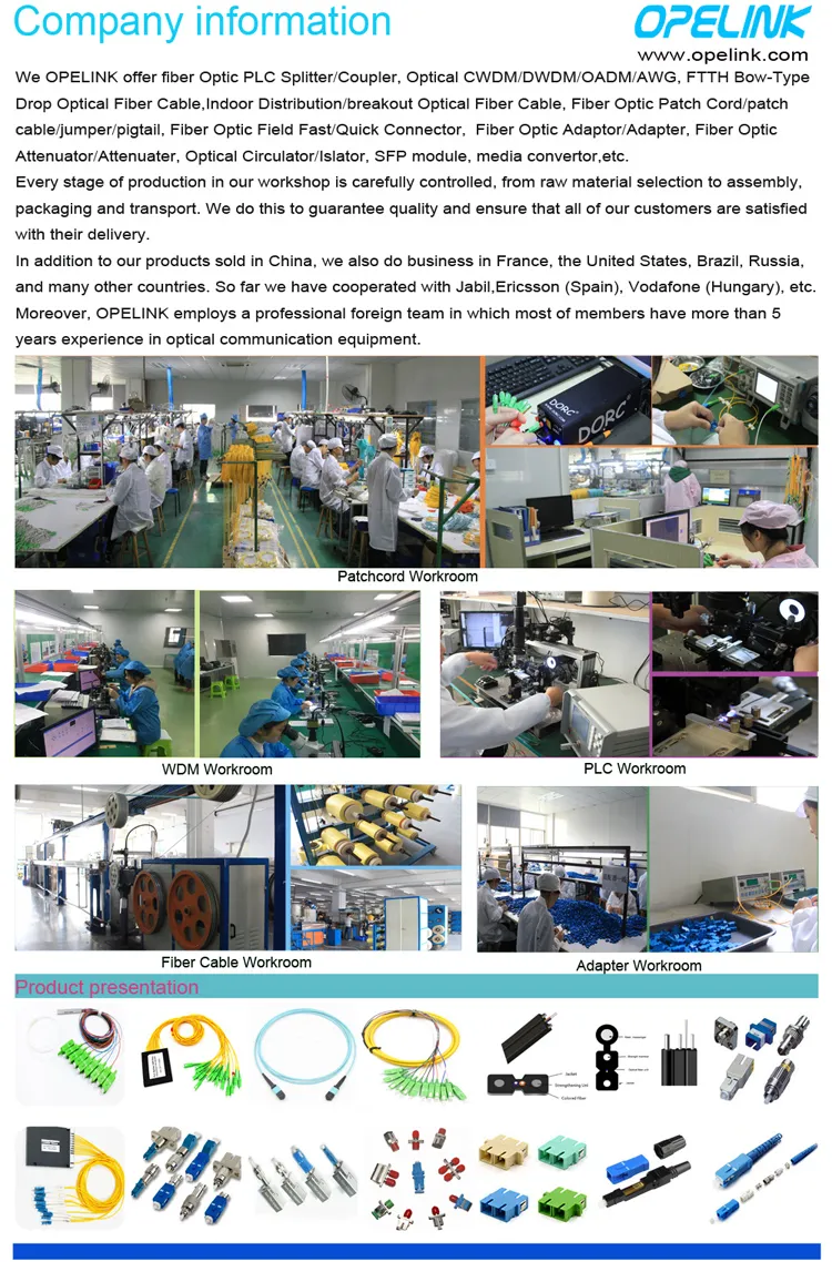 1X16 PLC Optical Splitter, 2.0mm Sc/Upc, ABS Box Package, Plastic Package