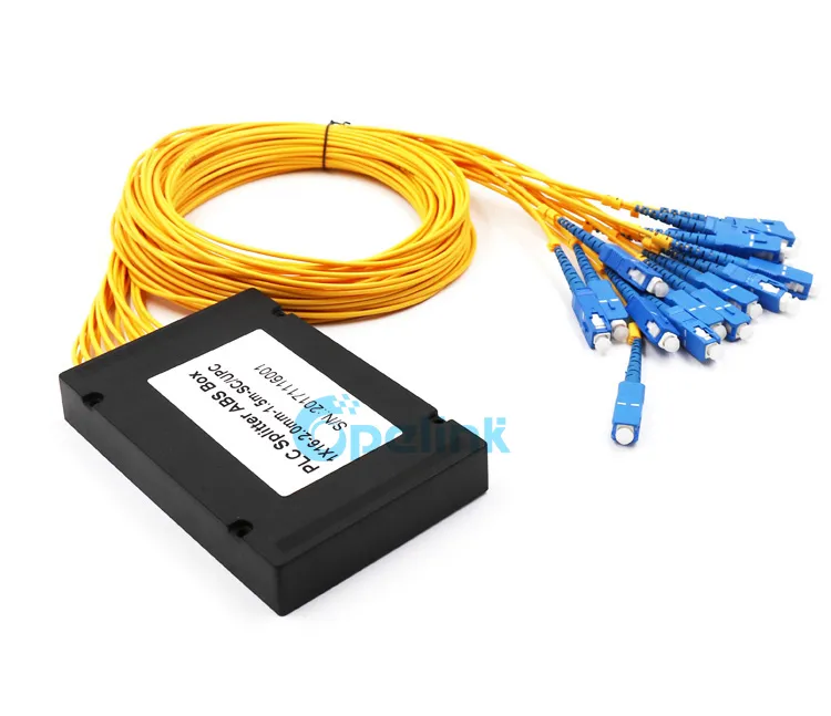 1X16 PLC Optical Splitter, 2.0mm Sc/Upc, ABS Box Package, Plastic Package