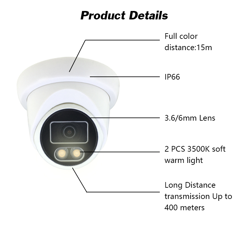2.0 MP Night Vision Full Color Indoor Analog Security Camera Ahd/ Tvi /Cvi