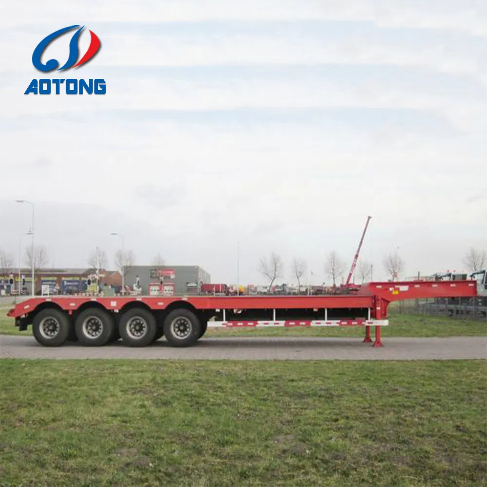 2 Axle 60t Lowbed Truck Semi Trailer for Excavator Heavy Duty Machinery Transport