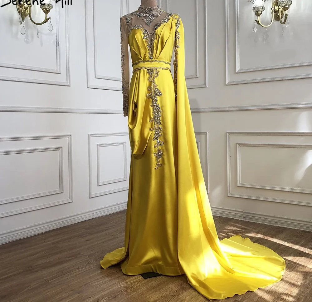 2021 New Western Hot Selling Sequined Sex Beading Ball Dress Satin Evening Party Frock Bridesmaid Gowns Plus Size