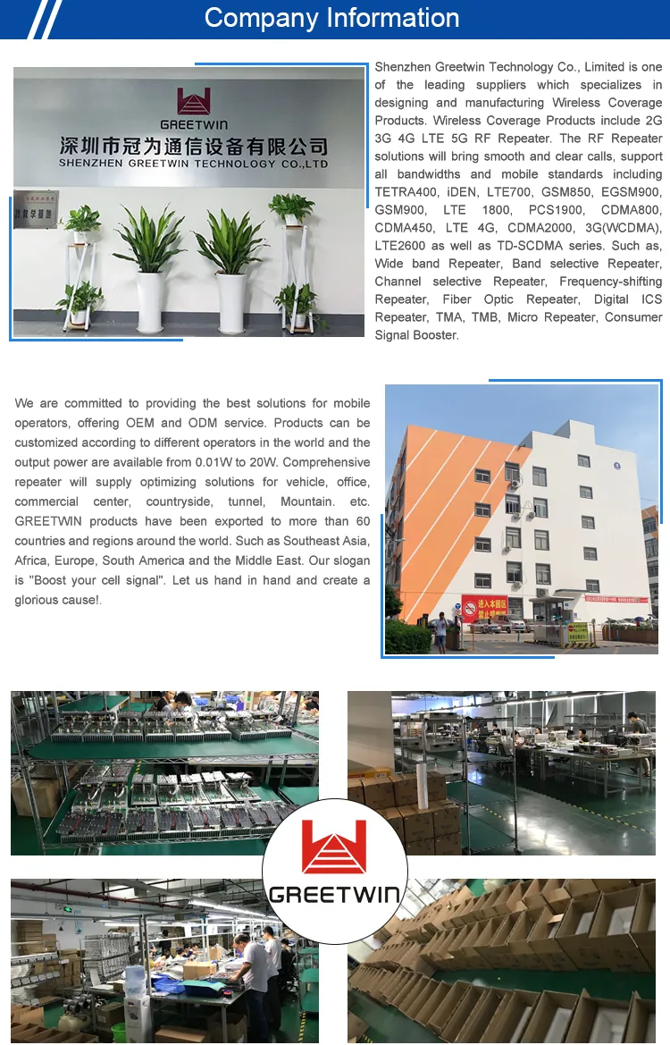 20dBm Lte700MHz+Lte2600MHz Dual Band Mobile 4G Signal Booster