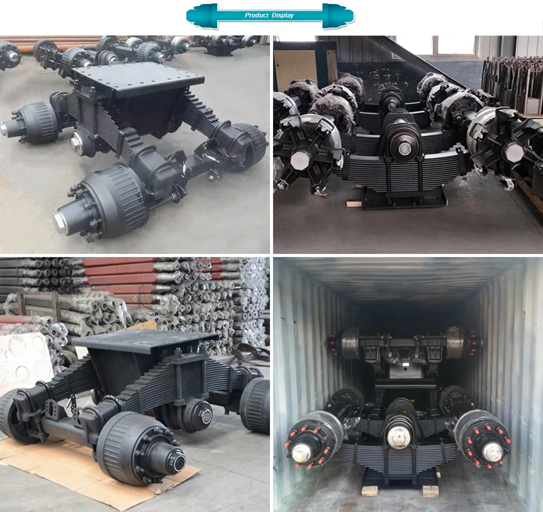 24t 28t 32t Bogie Suspension Single Point Suspension with Germany Type Axle for Semi Trailer Auto Parts and Truck Spare Parts