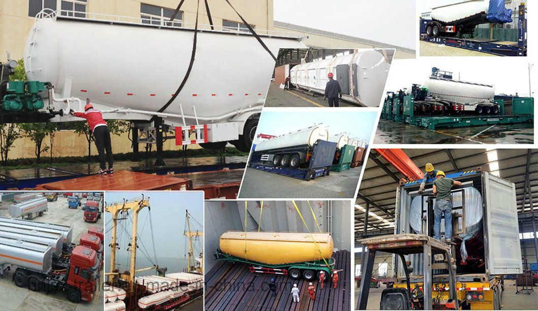 3 Axle 18-70m3 Cement Tank Truck Trailer Bulk Powder Tanker in Malawi
