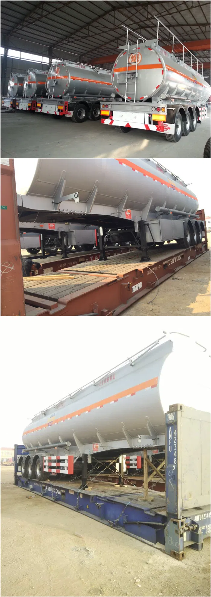 3 Axle Steel Petrol/Diesel/Oil/Fuel/Flammable Liquid Semi Tank Trailer