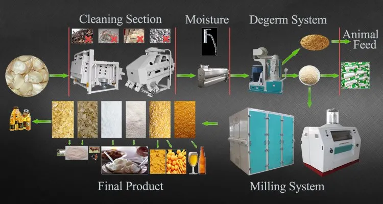 30t Maize Milling Machine Flour Mill Grits