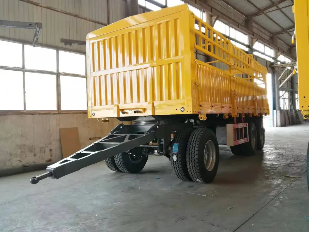 30t Steel Tri Axle/Two Axle Capacity Semi Full-Trailer for Cargo Transport