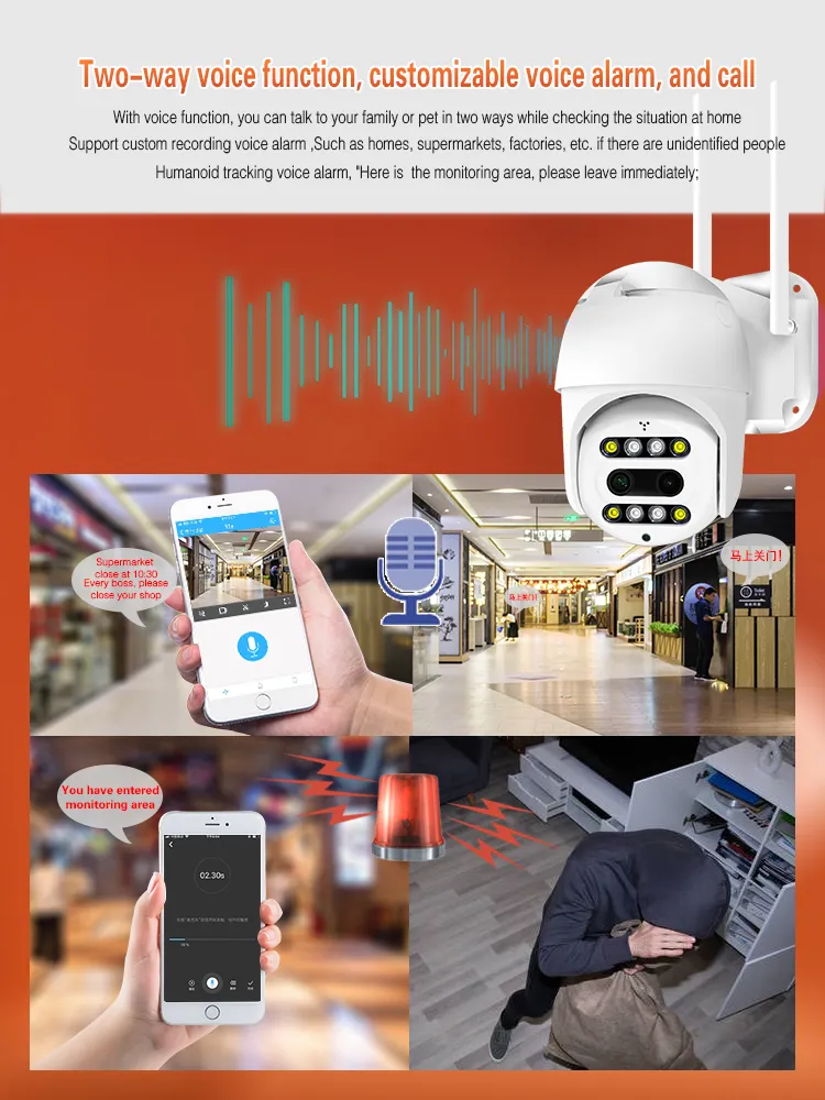 360 Degree 10X Electronic Zoom HD PTZ Camera Ai Smart Humanoid Tracking Camera H. 265 Onvif Outdoor CCTV Surveillance Camera Two Way Audio Day WiFi IP Camera