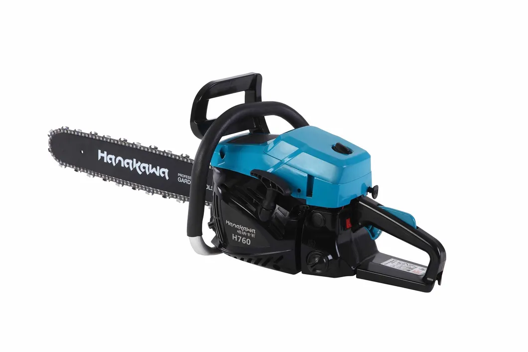 3hanakawa H760 (60) 55.6cc 2-Stroke Chainsaw Professional Loggers Rollomatic Bar Length 18in 20in Optional Big Power Chain Saw, Wood Cutting Machine