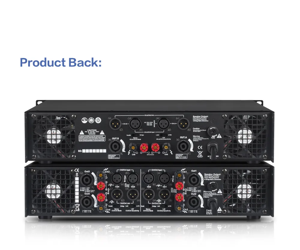 4 Channel Audio Amply Power Amplifier for PRO Audio Sound System