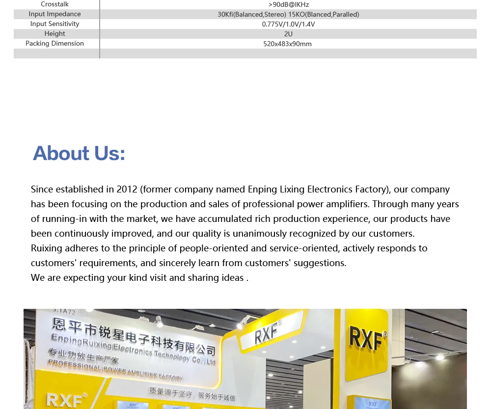 4 Channel Audio Amply Power Amplifier for PRO Audio Sound System