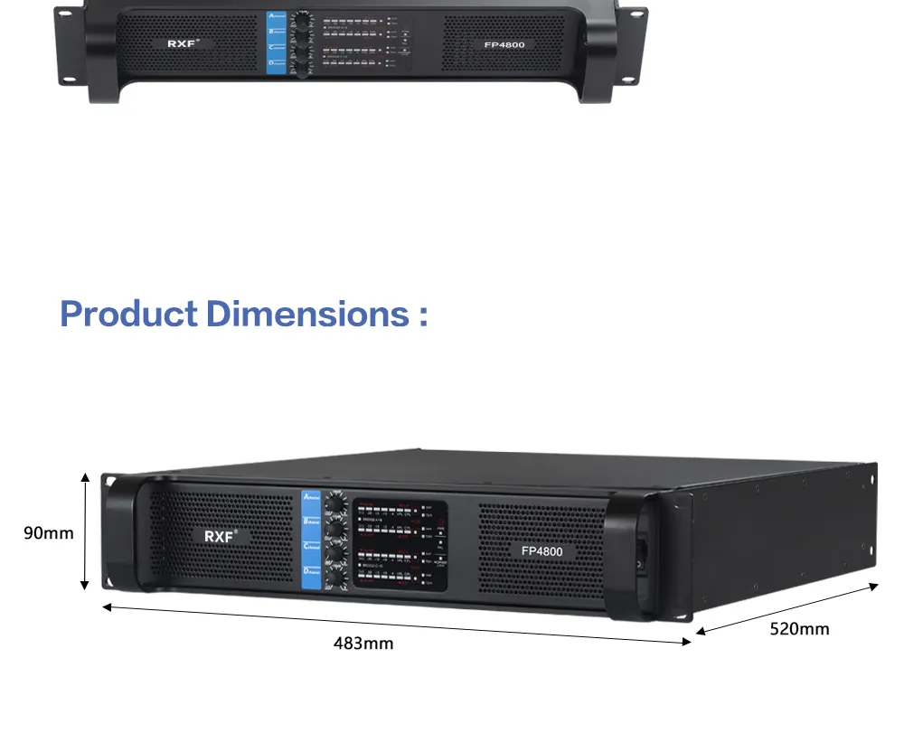 4 Channel Audio Amply Power Amplifier for PRO Audio Sound System