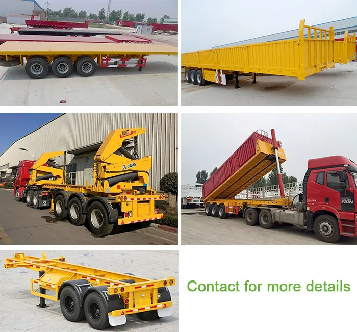 40 FT Tri-Axle Flatbed Container Truck Semi Trailer