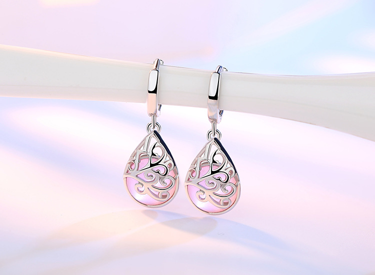 925 Sterling Silver Moonlight Opal Tears Totem Drop Earrings Gift (ESG11646)