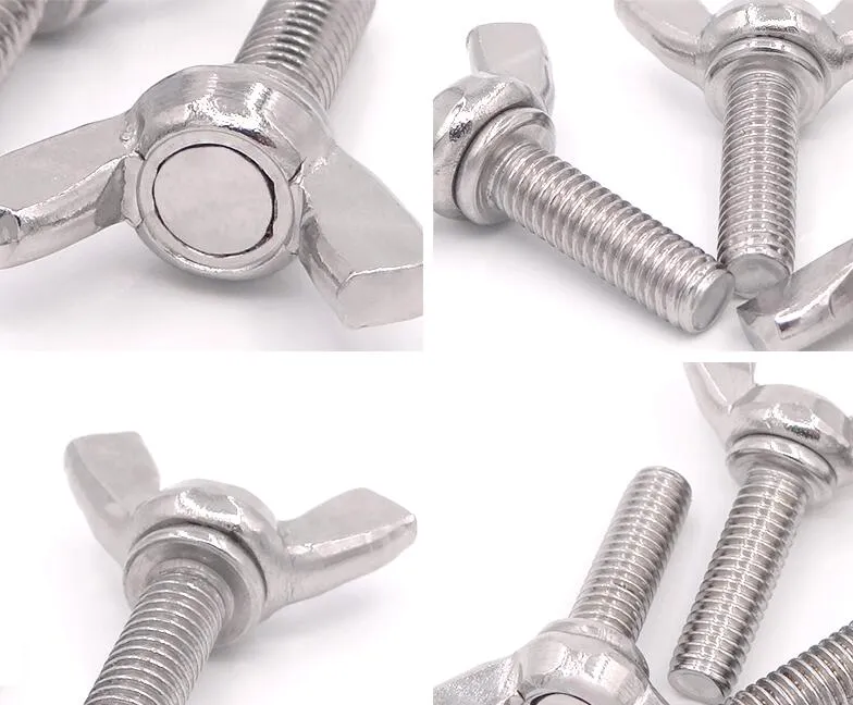A2 A4 High Precision Good Quality SS304 SS316 DIN318 Wing Bolt