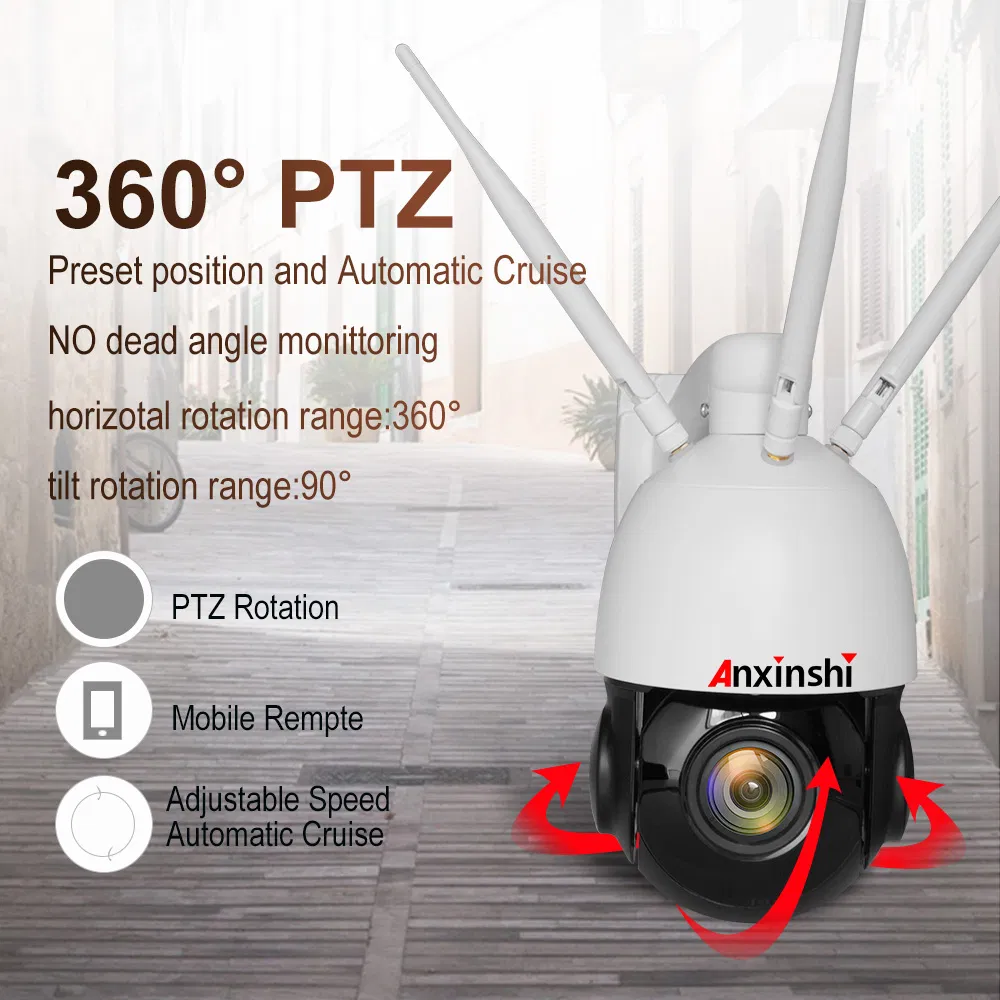 Anxinshi 5MP 3MP 2MP Starlight 4 Inch 4G WiFi PTZ IP Camera