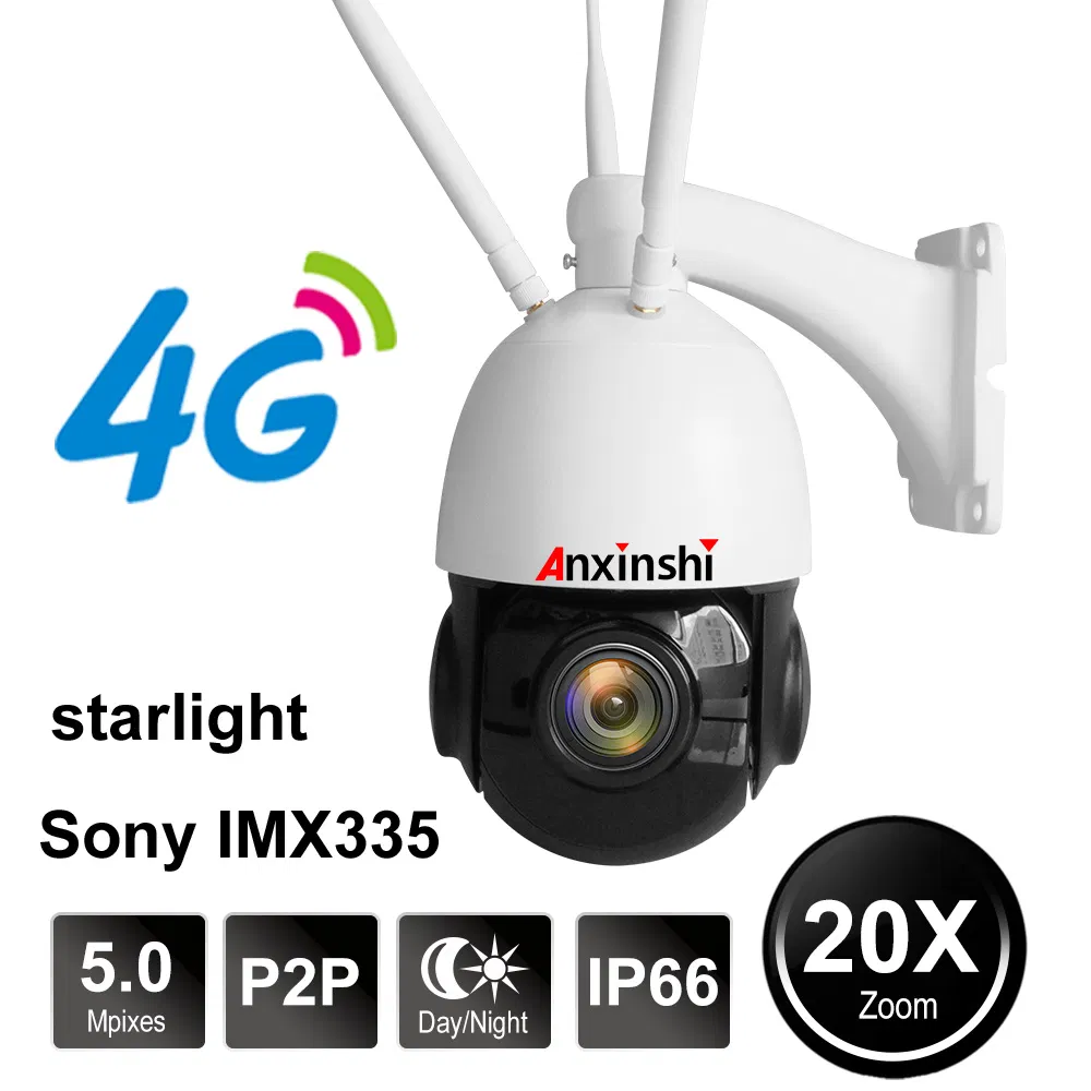 Anxinshi 5MP 3MP 2MP Starlight 4 Inch 4G WiFi PTZ IP Camera