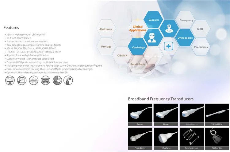 Bt-Ud91 Full Digital Color Doppler System Portable Ultrasound Machine