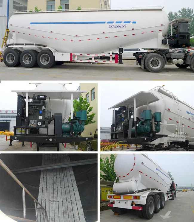 Bulk Cement Tanker Trailer 3 Axle Bulk Cement Tank Semi Trailer for Sale