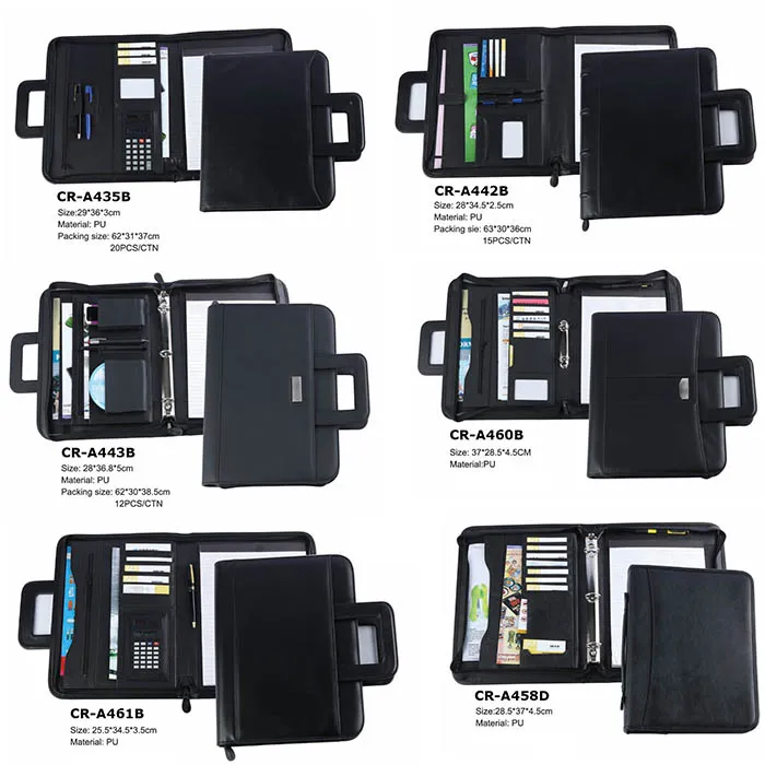 Business PU Leather Notepad Folder for Resumes, Interviews