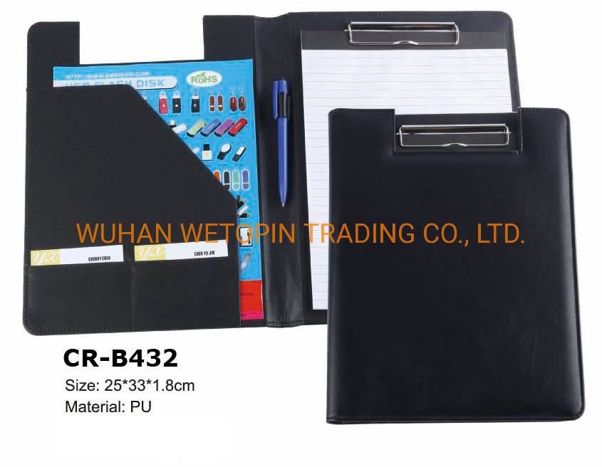 Business PU Leather Notepad Folder for Resumes, Interviews
