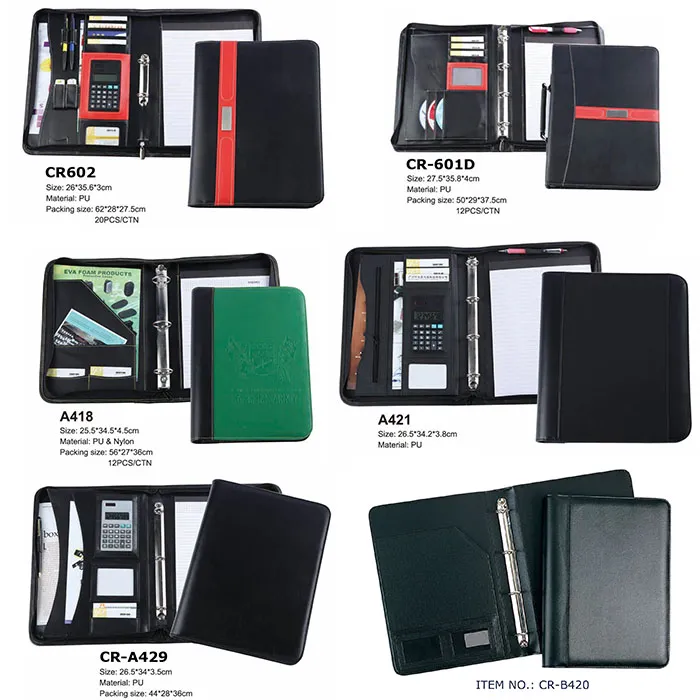 Business PU Leather Notepad Folder for Resumes, Interviews