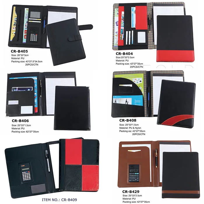 Business PU Leather Notepad Folder for Resumes, Interviews