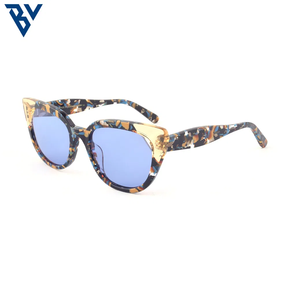 BV Light-Colored Sunglasses Unisex UV400 Fashion Sunglasses Business Style Acetate Sunglasses