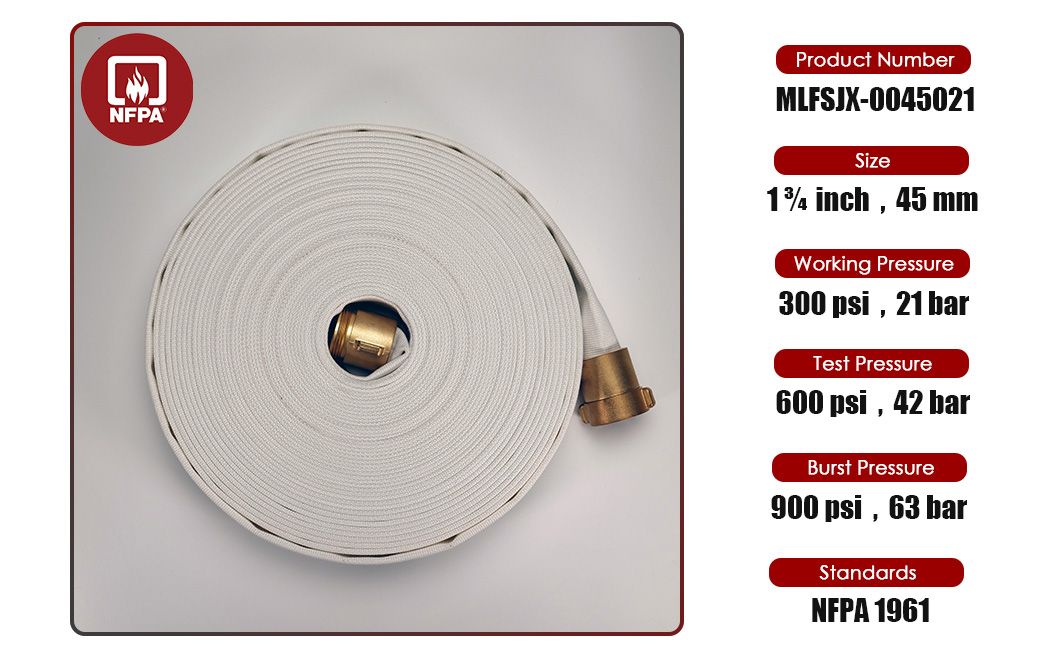 Canvas Hose 1-3/4" EPDM/TPU Hose with Nfpa 1961 Standard