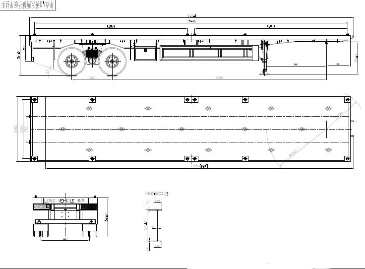China Manufacturer 60 Ton 40FT Container Flatbed Truck Trailer for Sale