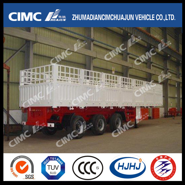 Cimc Huajun 3 Axle Gooseneckcargo Semi Trailer with White Painting