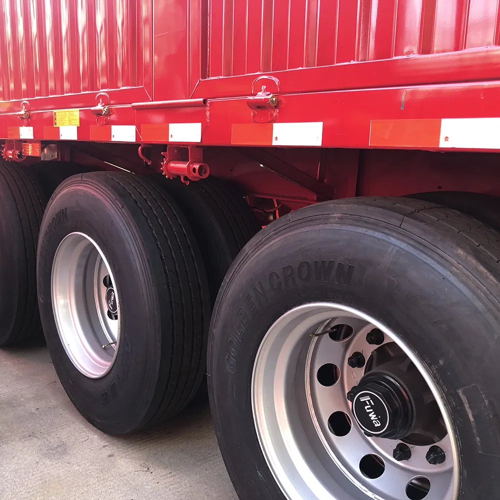 Cimc Huajun 3 Axle Stake Cargo Semi Trailer with Roof