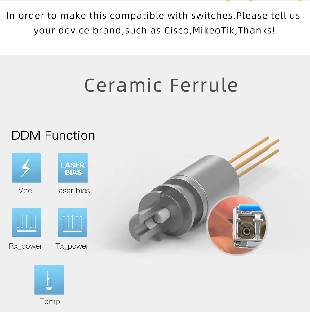 Cisco QSFP-40GE-LR4 Compatible 40GBASE-LR4 QSFP+ 1310nm 10km DOM LC SMF Optical Transceiver Module