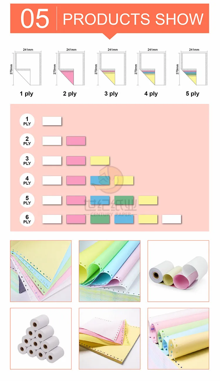 Color Packing Jhe Carbonless NCR Paper Roll