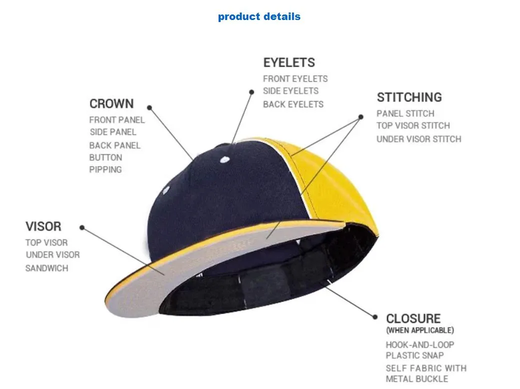 Custom Flat Hat for Adults Fashion Cotton Printed Cap Snapback Cap