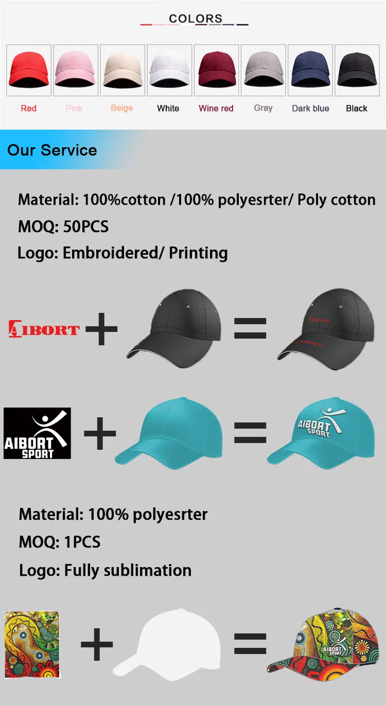 Customized Promotional Custom Embroidery or Printing Baseball Cap