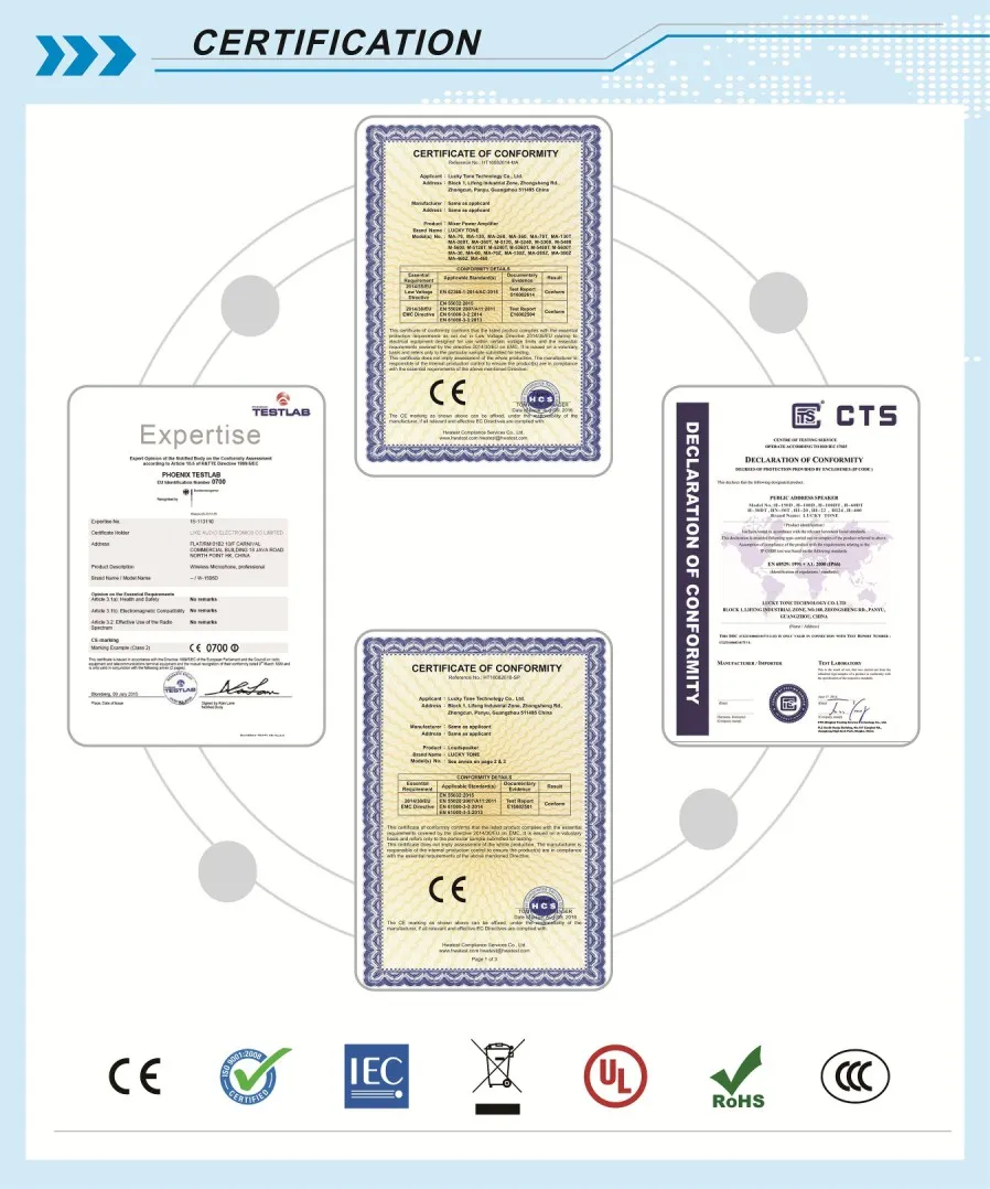 Dante Network and DSP 1000W Professional Class-D Mixer Power Amplifier with Control Software