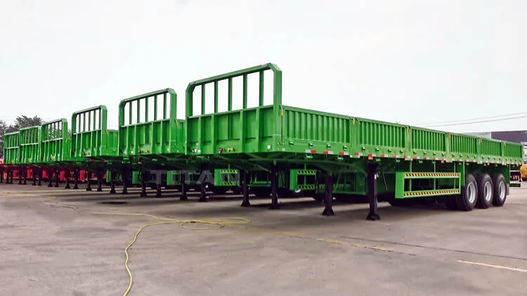 Drop Side Trailer 40 Ton Bulk Cargo Semi Trailer for Sale in Ghana