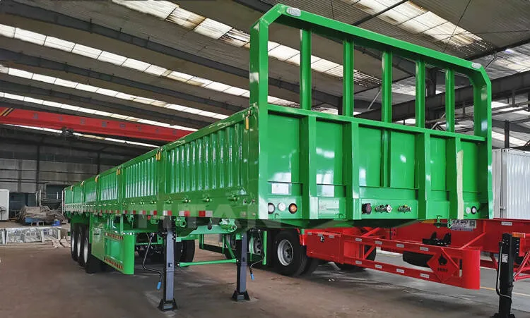 Drop Side Trailer 40 Ton Bulk Cargo Semi Trailer for Sale in Ghana
