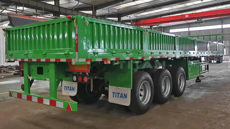 Drop Side Trailer 40 Ton Bulk Cargo Semi Trailer for Sale in Ghana