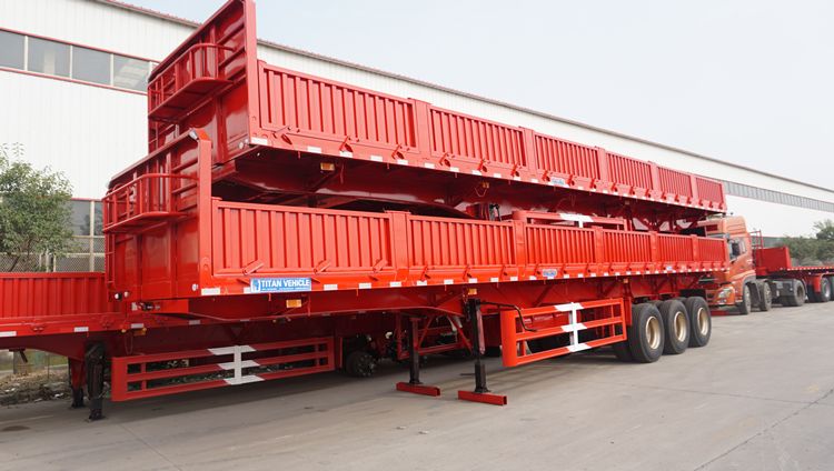 Drop Side Trailer 40t Cargo Semi Trailer with Removable Side Wall for Sale