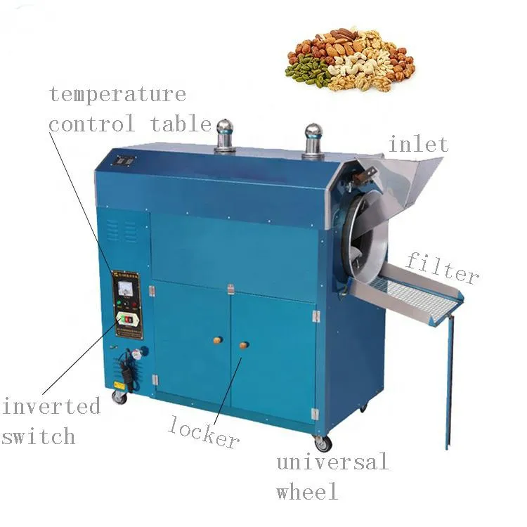 Electric Macadamia Nut Pine Nut Palm Kernel Peanut Roasting Machine Equipment Coffee Pumpkin Seed Peanut Dry Roaster
