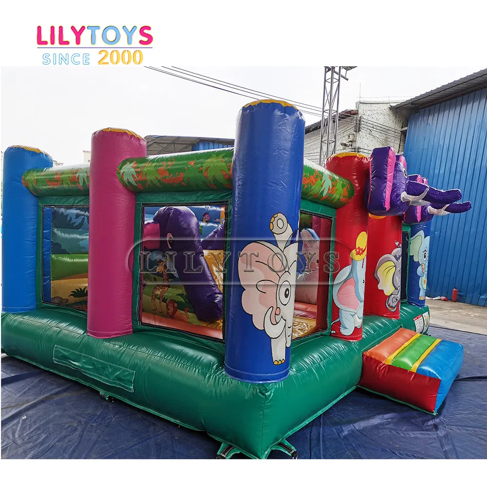 Elephant Theme Small Indoor Inflatable Castle Bouncer Netting House
