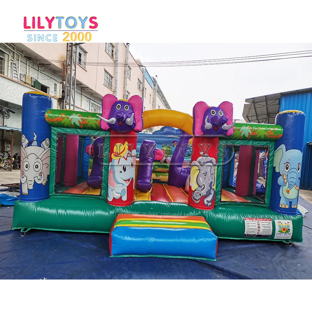 Elephant Theme Small Indoor Inflatable Castle Bouncer Netting House