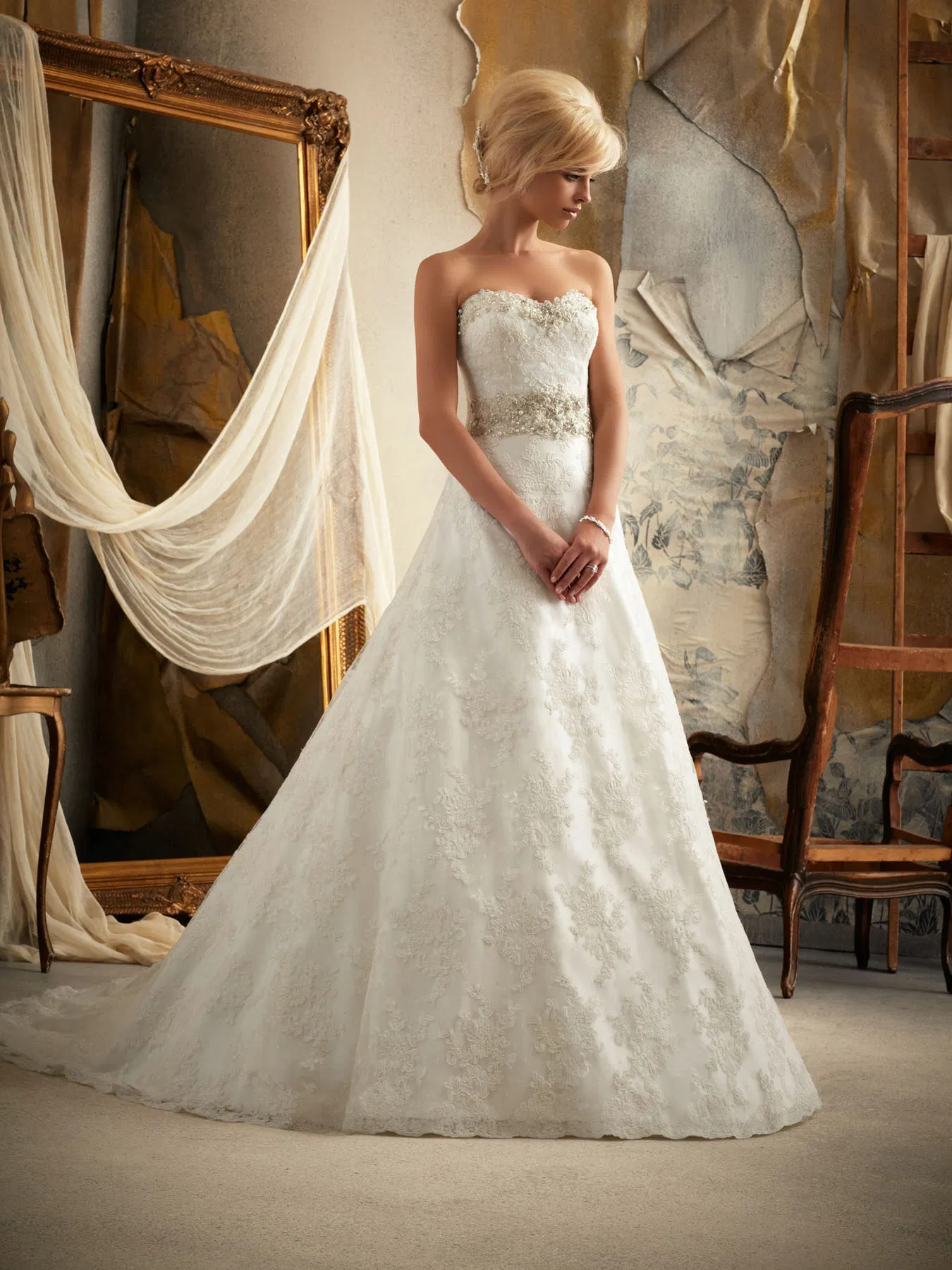 Embroidary Beading Beach Bridal Wedding Dress