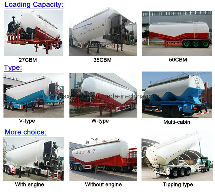 Factory Customized 2 Axle/3axle Bulk Cement Trailer 60cbm Bulk Cement Tank with Good Price