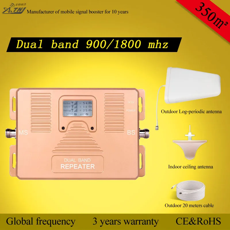 Factory Price! 900/1800MHz Dual Band 900/ 1800MHz Mobile Phone Signal Booster