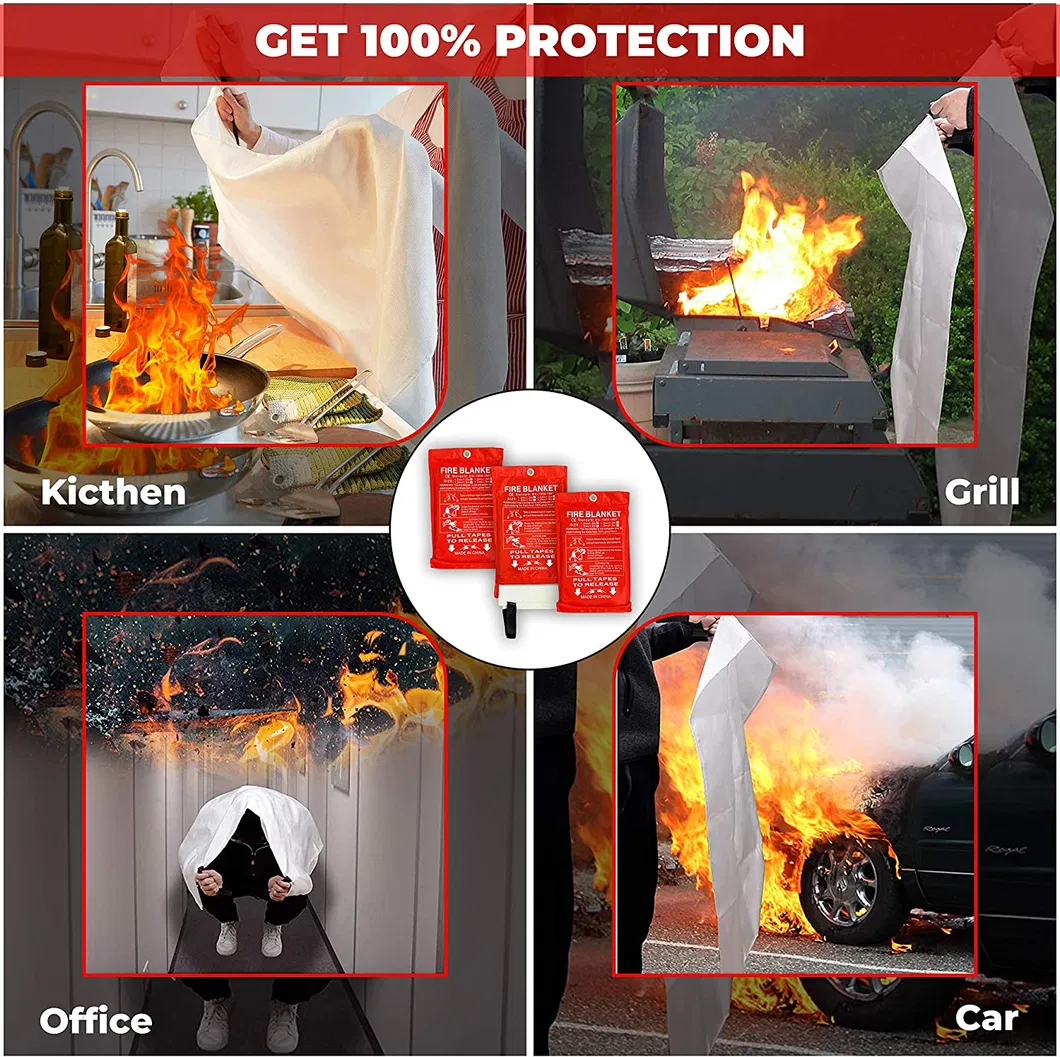 Fire Resistant Composite Emergency Survival Glass Fiber Fire Blanket