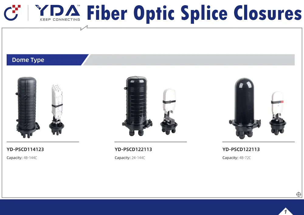 FTTH 12-24 Cores 3 Ports Vertical Heat Shrinkable Dome Type Fiber Optic Splice Closure
